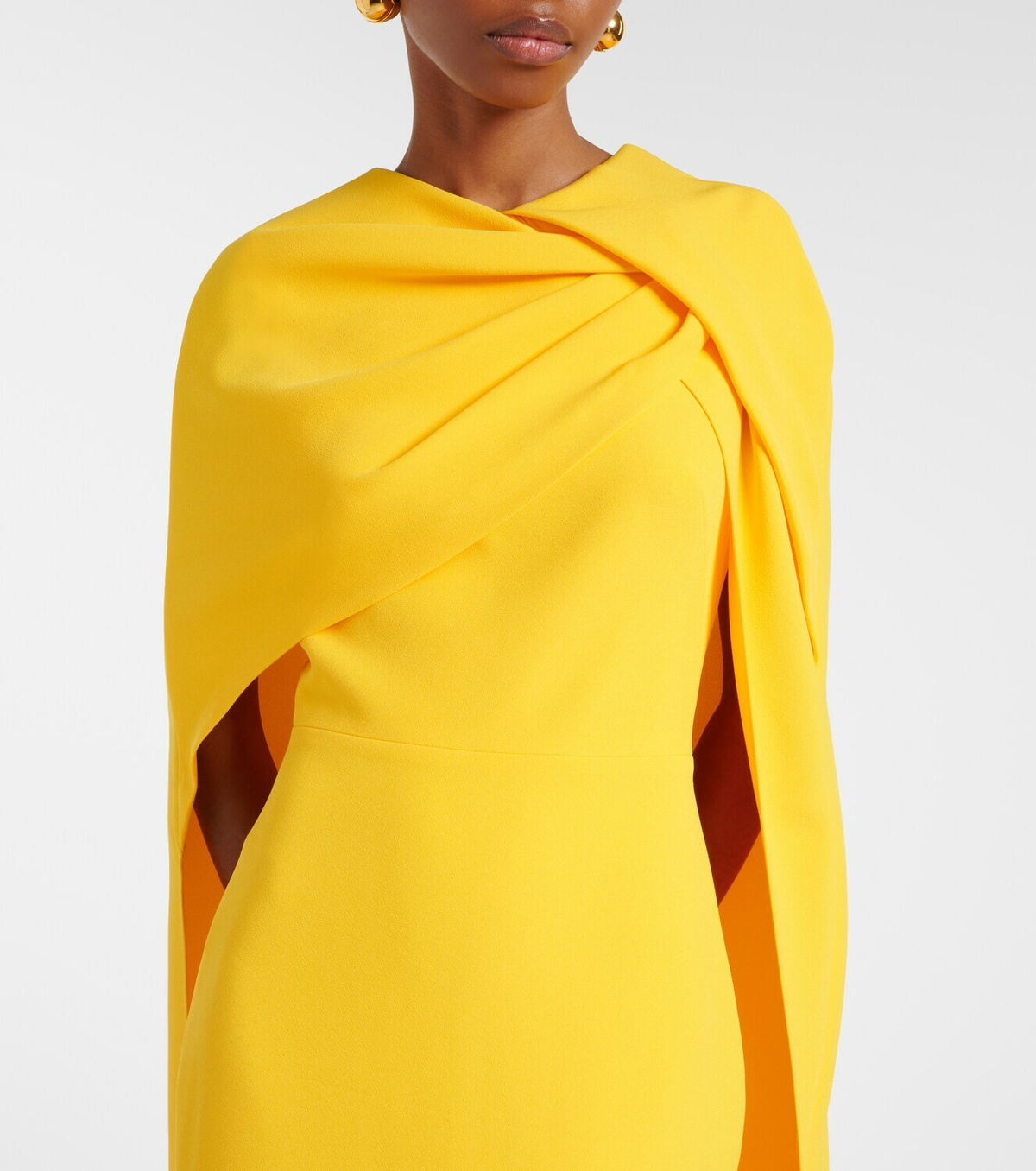 Safiyaa Oria Lupine caped crêpe cocktail dress