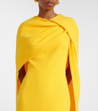 Safiyaa Oria Lupine caped crêpe cocktail dress