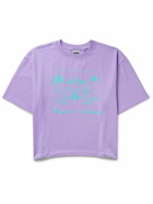 Y,IWO - Printed Cotton-Jersey T-Shirt - Purple