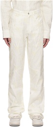 Who Decides War by MRDR BRVDO White Embroidered Trousers