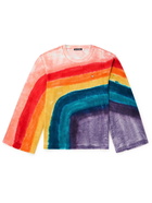 Acne Studios - Eisko Logo-Appliquéd Striped Cotton-Terry T-Shirt - Multi