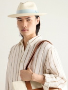 Frescobol Carioca - Rafael Grosgrain-Trimmed Straw Panama Hat - Neutrals