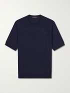 Slowear - Cotton and Silk-Blend T-Shirt - Blue