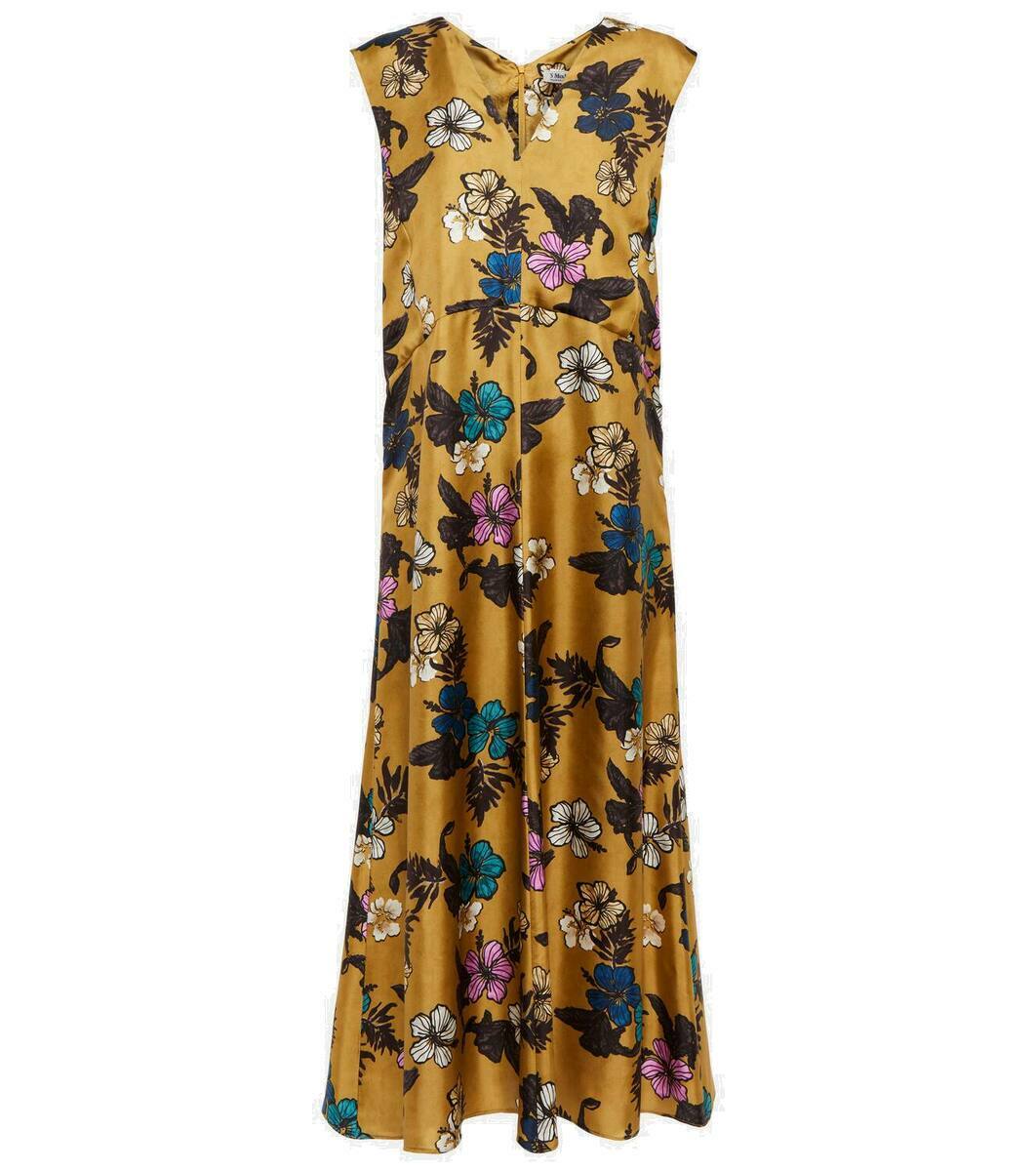 Max Mara Women's Mxmcartone Silk Long Dress Orange