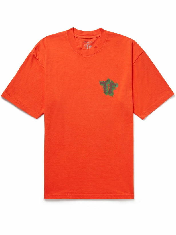 Photo: Throwing Fits - Logo-Print Cotton-Jersey T-Shirt - Orange