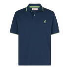 MC2 Saint Barth Blue Piquet Polo With St. Barth Logo And Contrasts