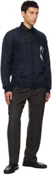 NEEDLES Navy Mohair Emblem Cardigan