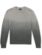 TOM FORD - Slim-Fit Dégradé Cashmere, Mohair and Silk-Blend Sweater - Gray