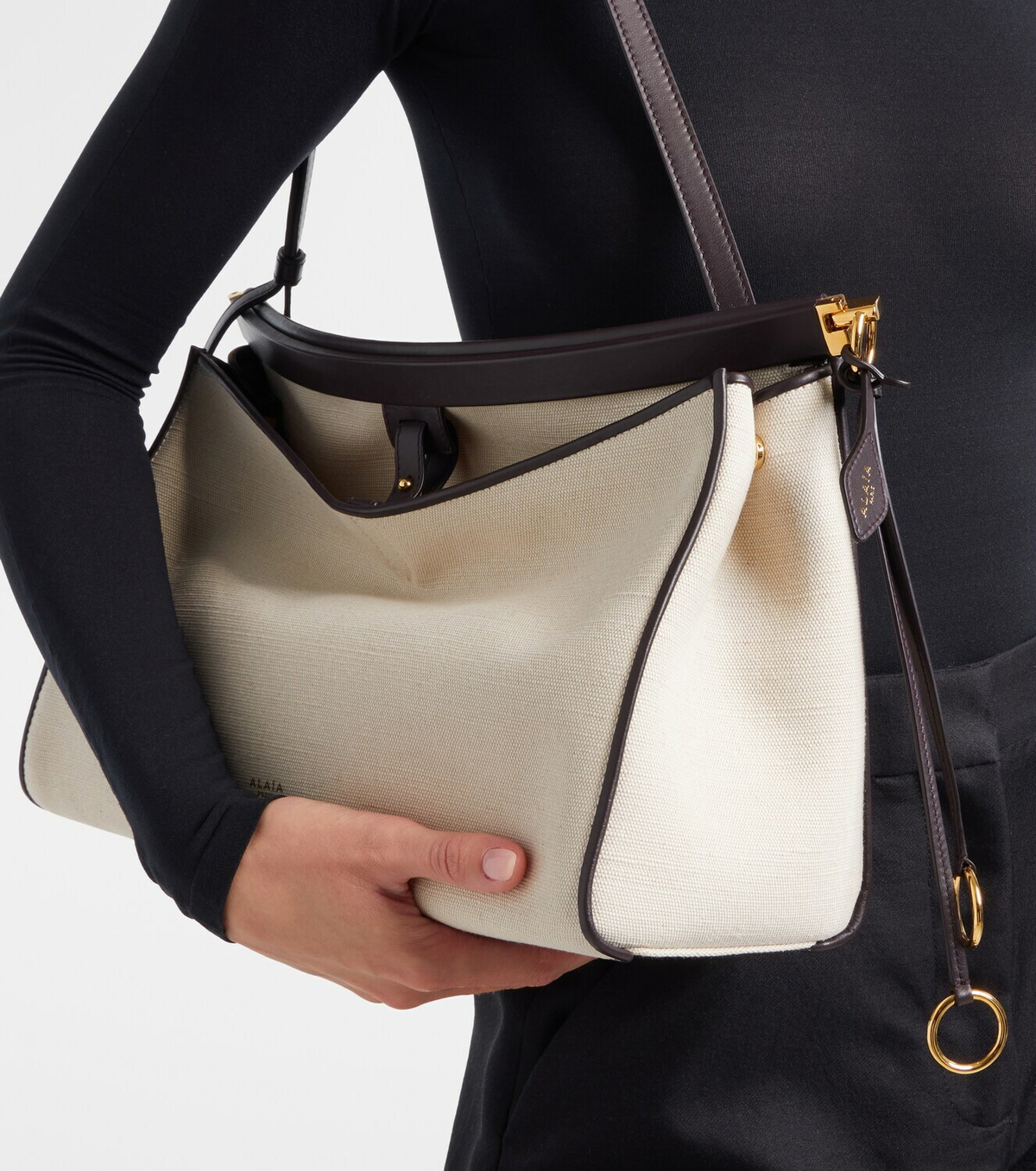 Alaïa Le Click Pocket Large canvas tote bag