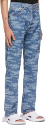 VETEMENTS Blue Logo Straight Jeans