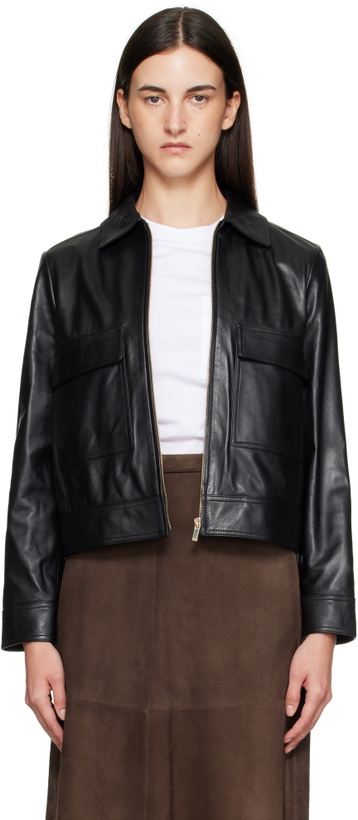 Photo: Max Mara Black Nepet Leather Jacket