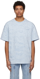 Feng Chen Wang Blue Hand Spray Paint T-Shirt