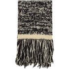 Joseph Black and Off-White Knit Scarf