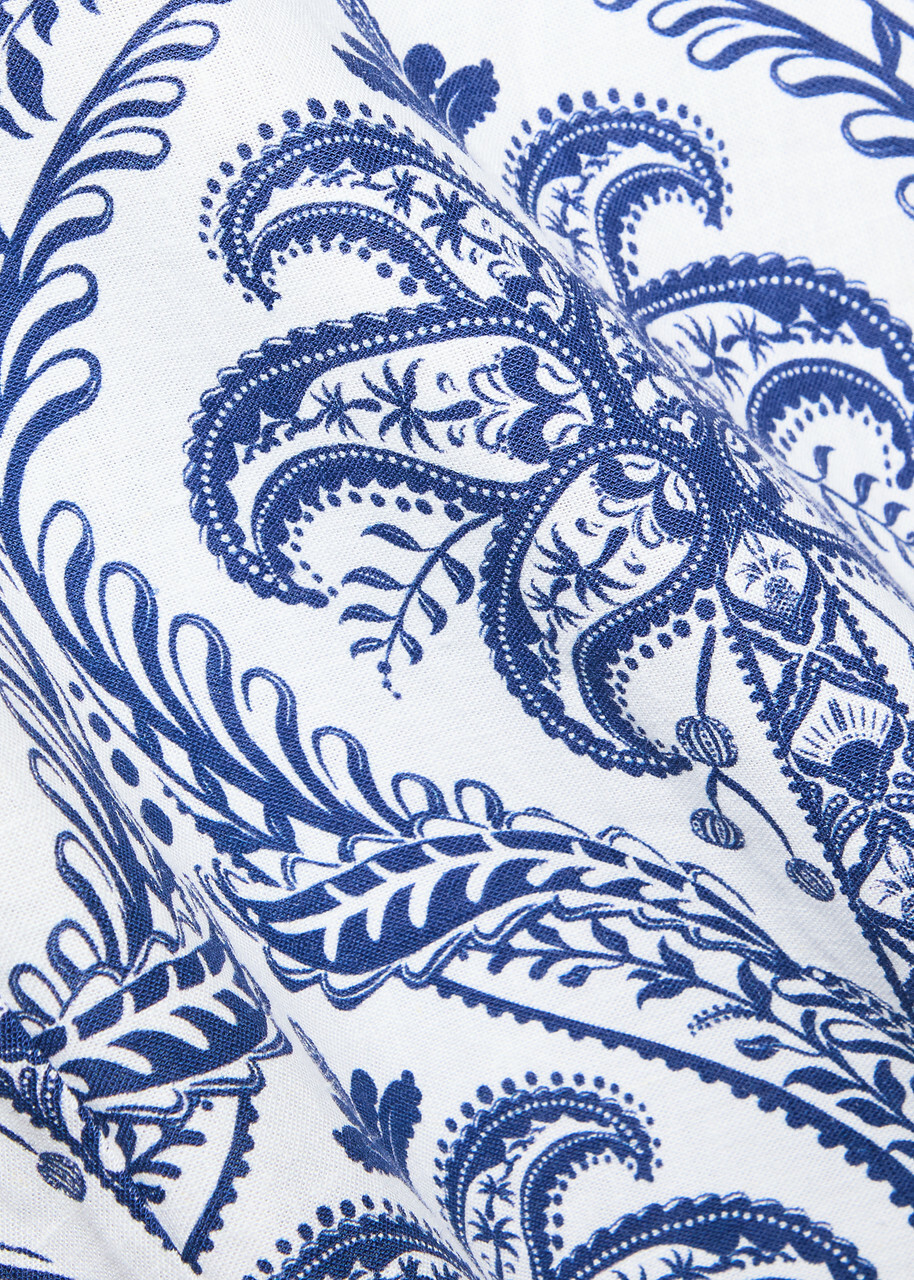 Farm Rio Tropical Printed Linen-blend Pyjama Trousers Navy