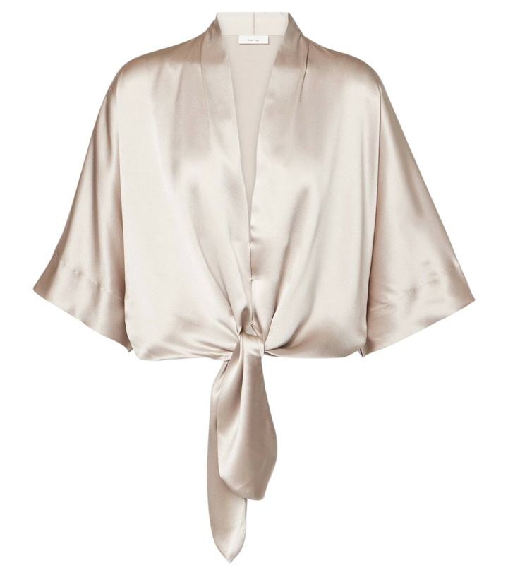 Photo: The Sei Gathered silk satin blouse