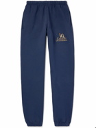 Cherry Los Angeles - Tapered Logo-Embroidered Cotton-Jersey Sweatpants - Blue