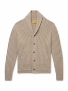 Guest In Residence - Varsity Shawl-Collar Ribbed Cashmere Cardigan - Neutrals