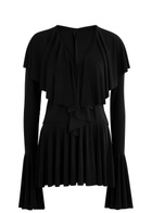 Norma Kamali Ruffled Jersey Mini Dress Black