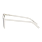 Saint Laurent White SL 431 Slim Square Sunglasses