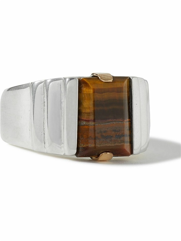 Photo: Maiden Name - Throwing Fits The Large Ari Sterling Silver Tiger's Eye Ring - Silver