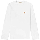 Maison Kitsuné Men's Long Sleeve Fox Head Patch T-Shirt in White
