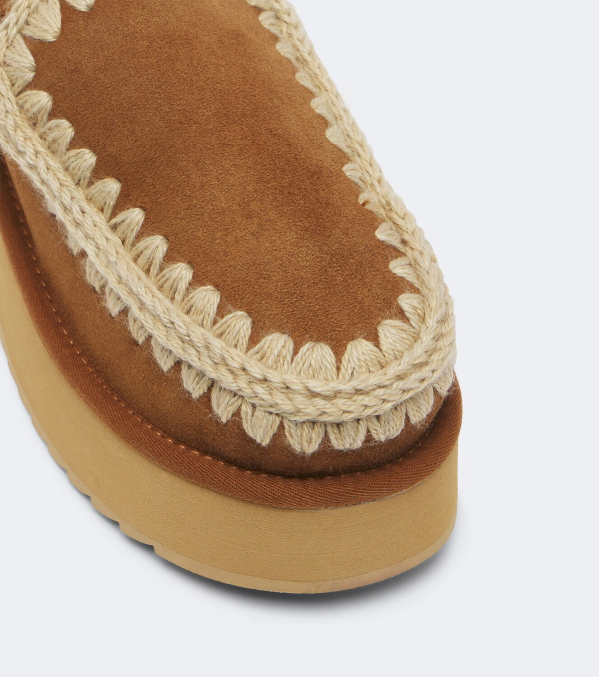 Mou Shearling-lined suede platform clogs
