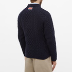 Kenzo Men's Cable Crew Knit in Midnight Blue