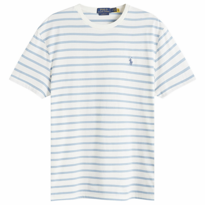 Photo: Polo Ralph Lauren Men's Stripe T-Shirt in Nevis/Vessel Blue