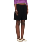 Stone Island Black 6200014 Malfilé Fleece Old Effect Shorts