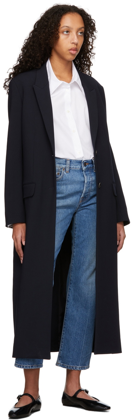 The Row Navy Wool Dustova Coat The Row