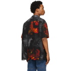 Y/Project Black and Red Silk Rose Resort Short Sleeve Shirt
