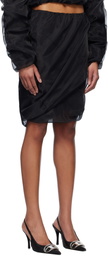 We11done Black Layered Miniskirt