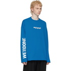 We11done Blue Remake Logo Long Sleeve T-Shirt