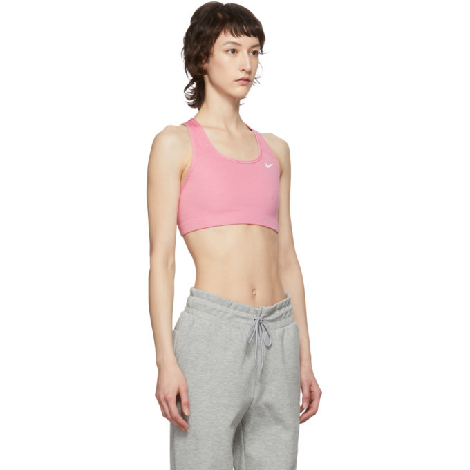 nike swoosh sports bra pink