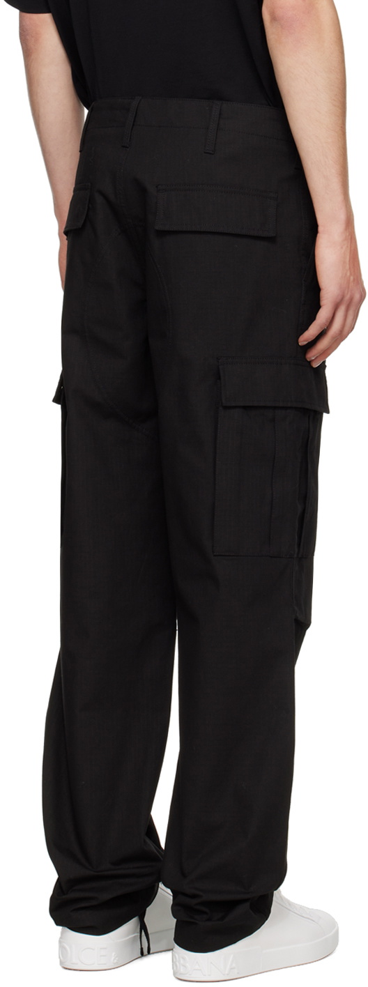 Dolce & Gabbana Black Drawstring Cargo Pants