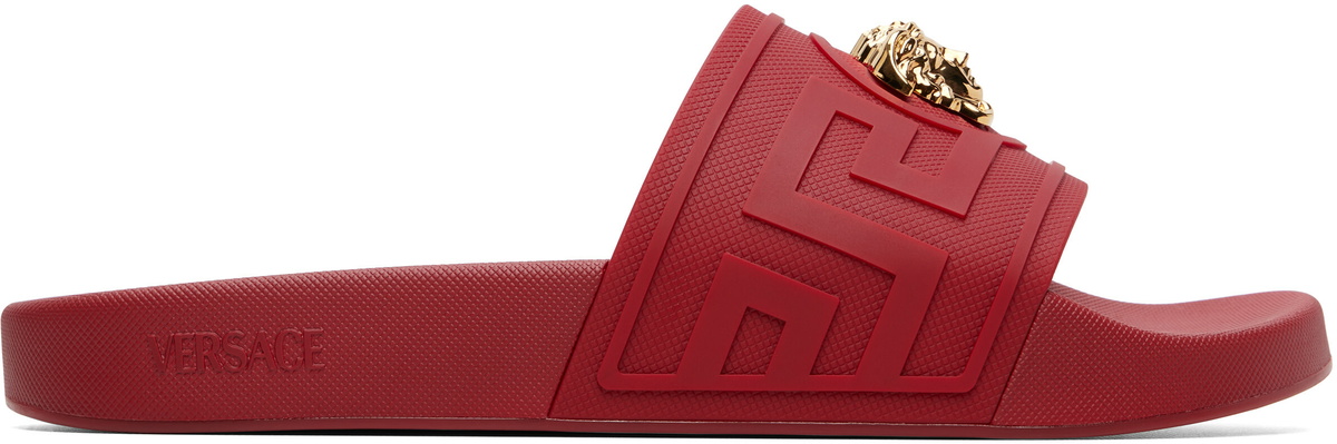 Versace Red 'La Medusa' Slides