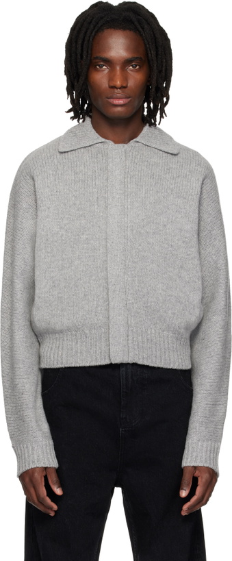 Photo: Entire Studios Gray Marla Bomber Cardigan