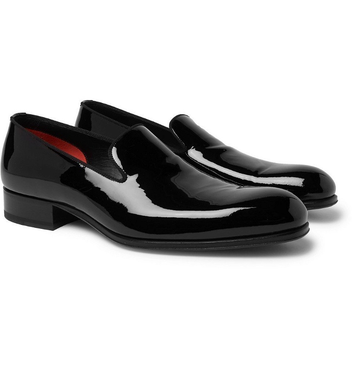 Photo: TOM FORD - Edgar Grosgrain-Trimmed Patent-Leather Loafers - Black