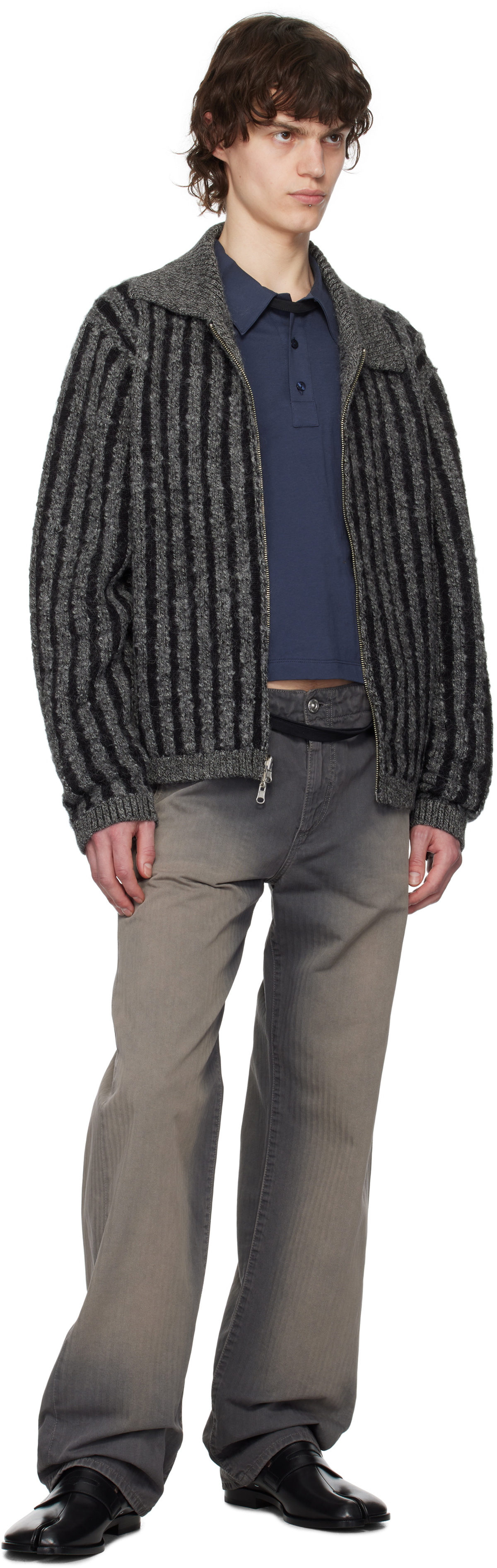 Eckhaus Latta Gray & Black Duo Reversible Jacket