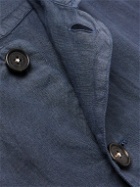 Massimo Alba - Cina2 Grandad-Collar Linen Shirt Jacket - Blue