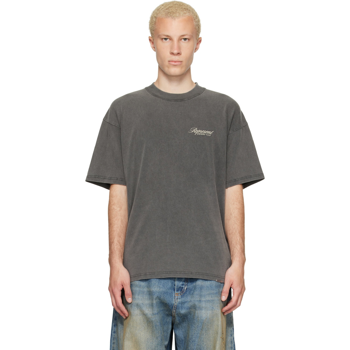 Represent Gray 'Represent Owners Club' Script T-shirt