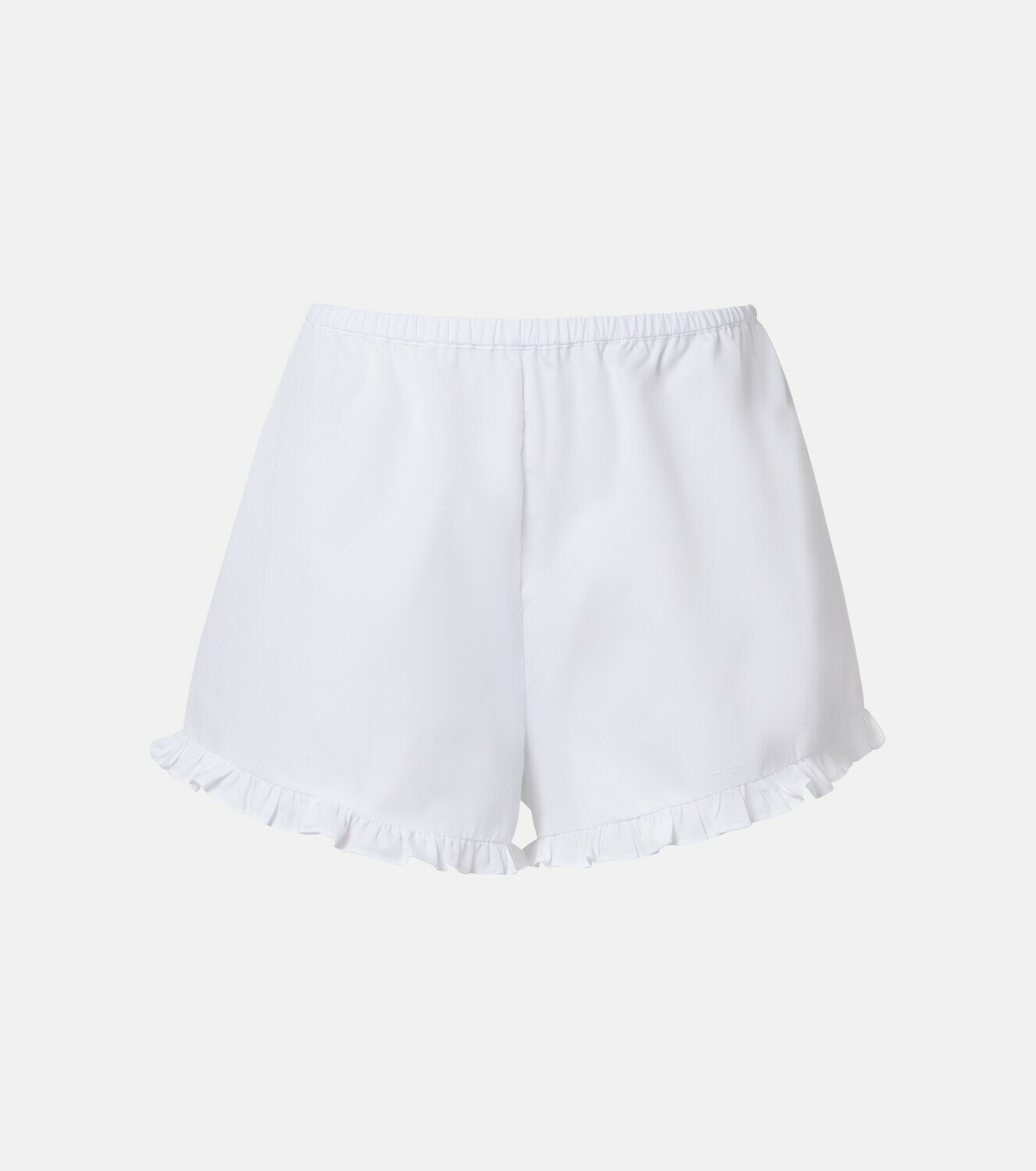 Hunza G Frill cotton poplin shorts