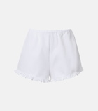 Hunza G Frill cotton poplin shorts