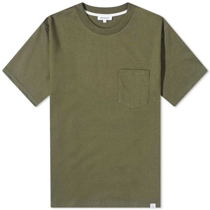Photo: Norse Projects Men's Johannes Standard Pocket T-Shirt in Army Green