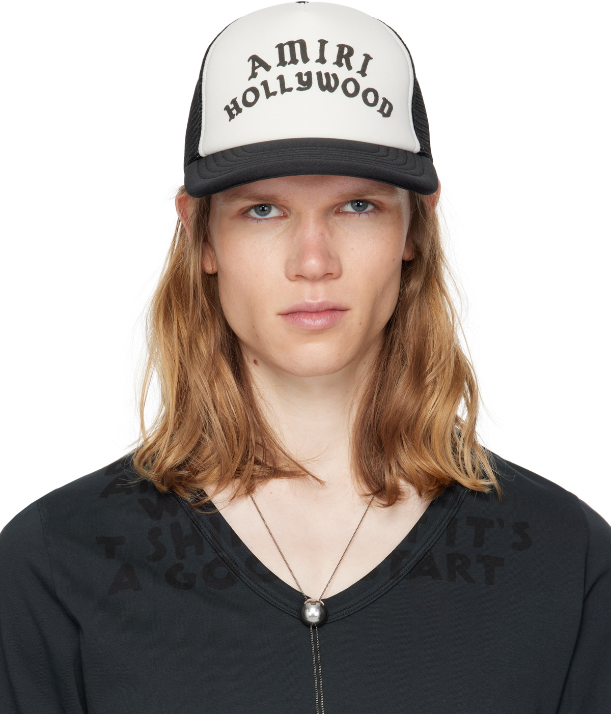AMIRI Black & White 'AMIRI Hollywood' Trucker Cap Amiri