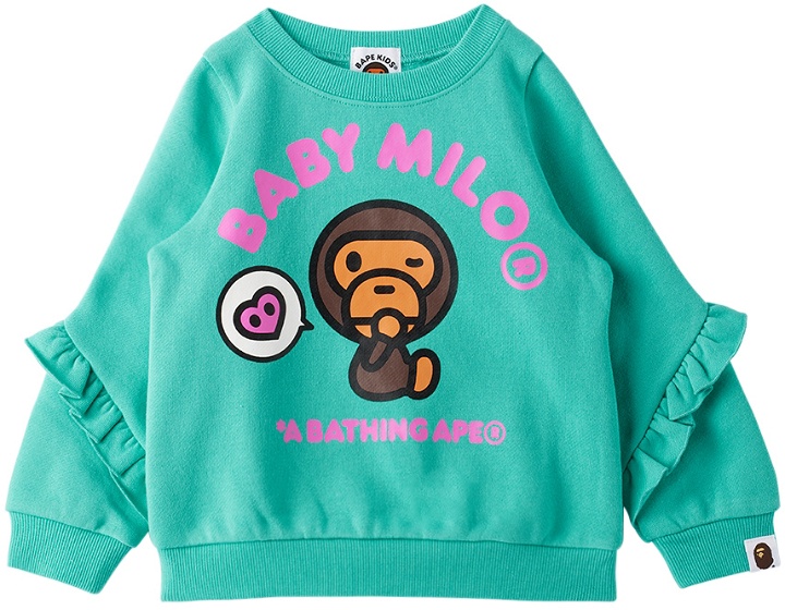 Photo: BAPE Baby Green Baby Milo Heart Sweatshirt