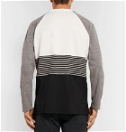 Barena - Panelled Cotton-Jersey, Brushed-Twill and Striped Virgin Wool-Blend Sweatshirt - Men - Gray