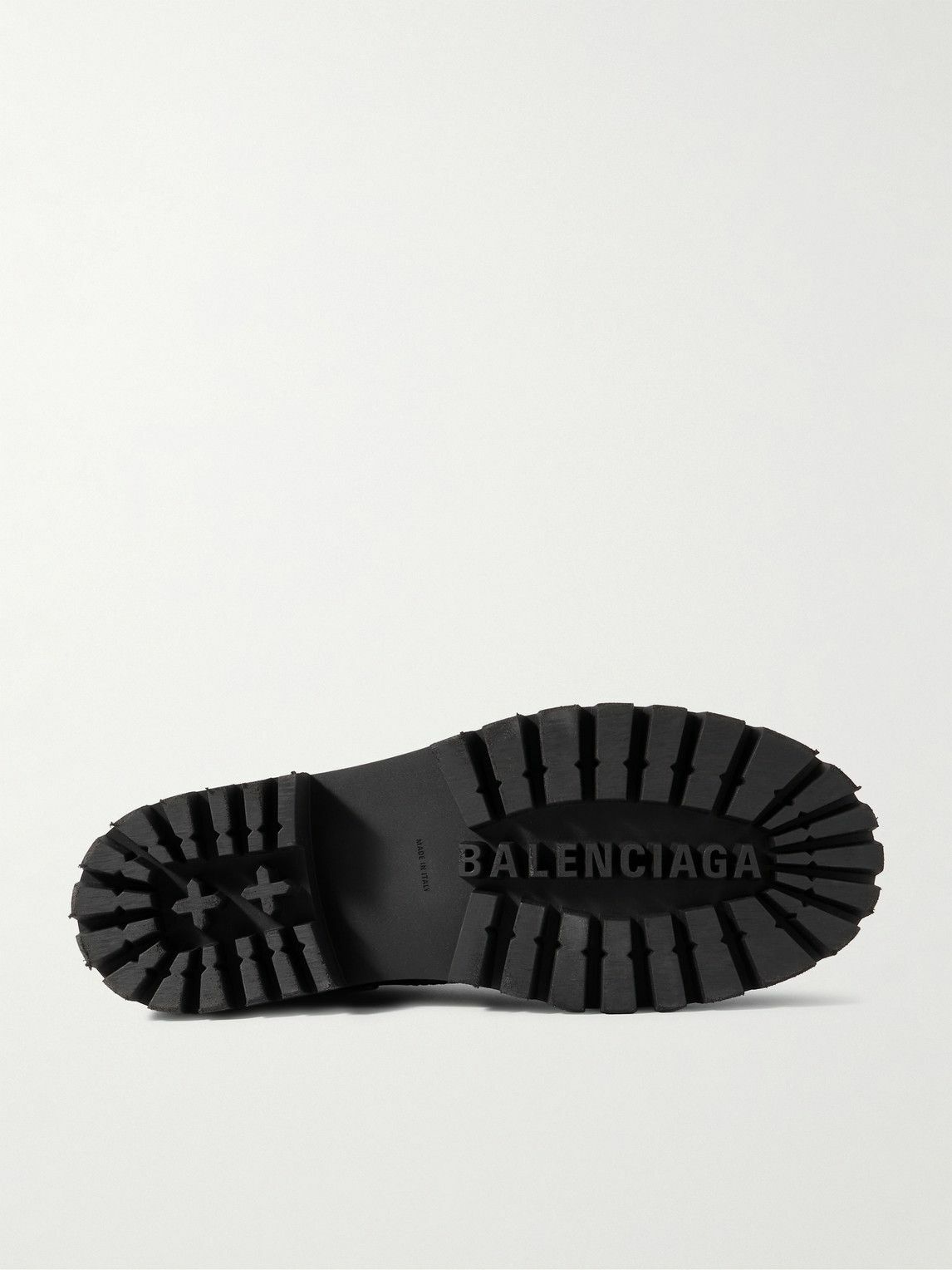 Balenciaga - Strike Distressed Leather Boots - Black
