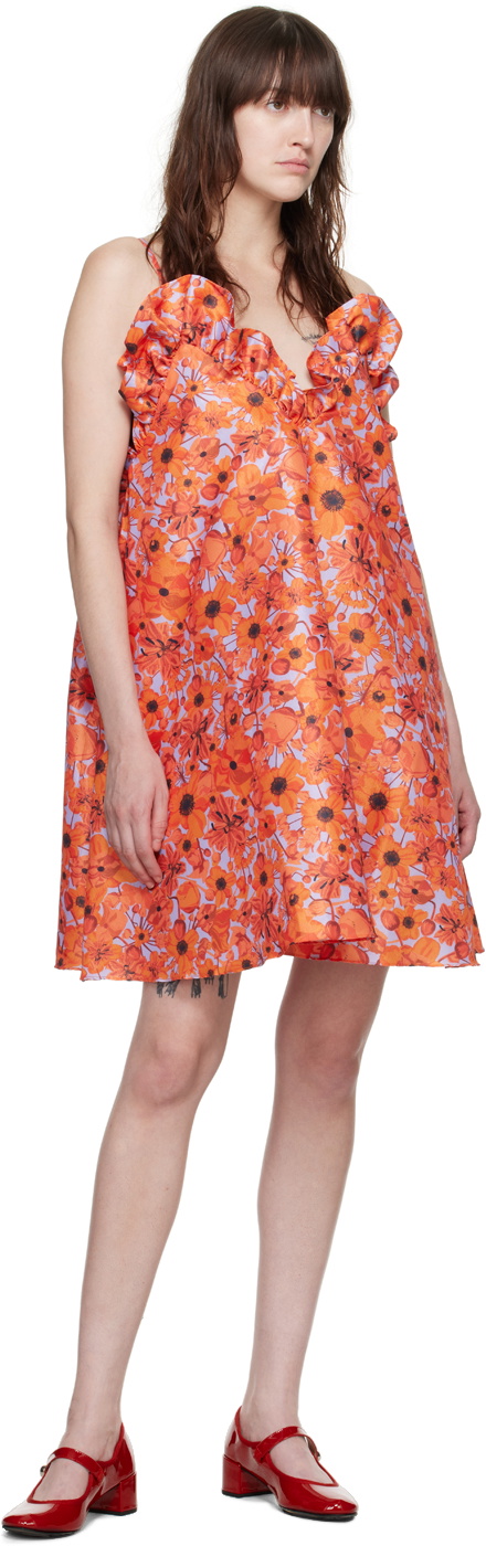 Kika Vargas Orange Joan Minidress