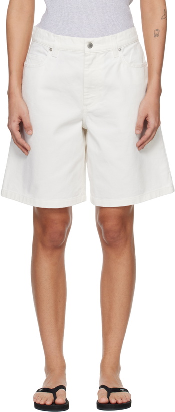 Photo: Maison Kitsuné White Denim Shorts